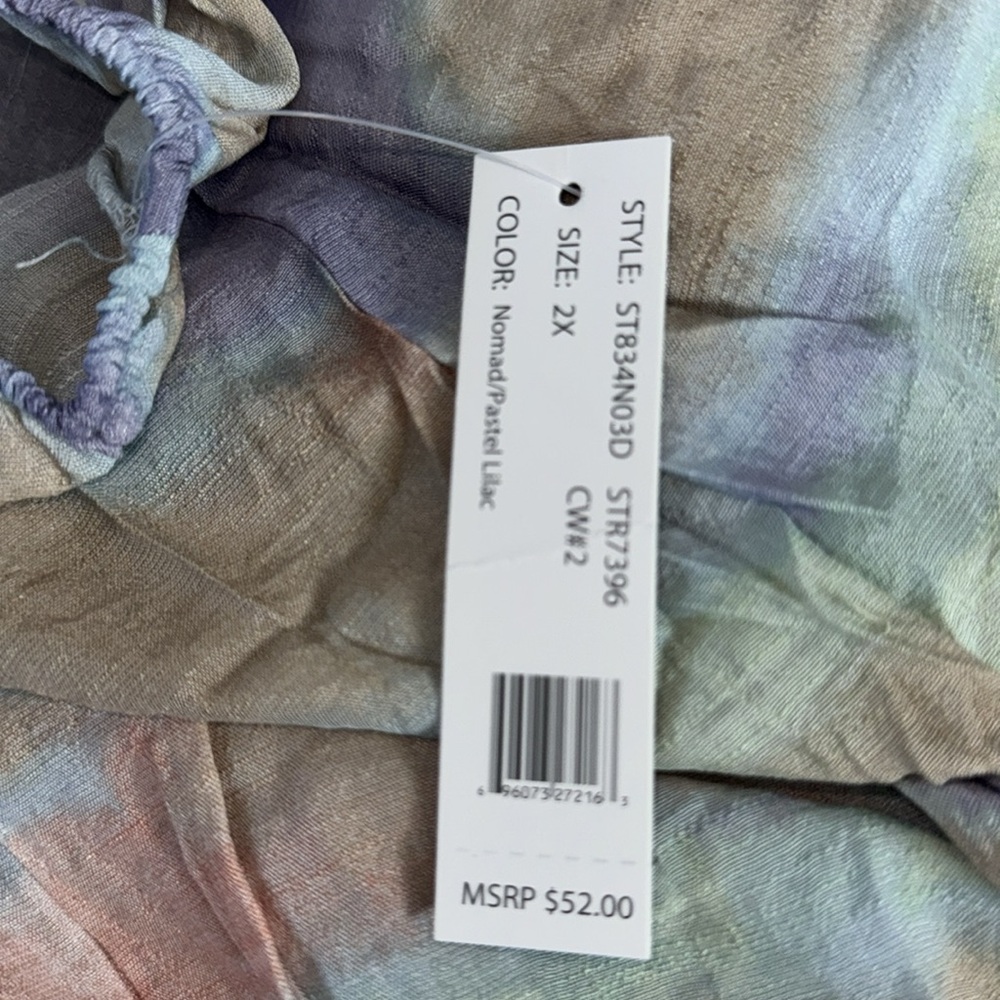 Zac & Rachel Plus Printed Slub Top NWT - Picture 6 of 7